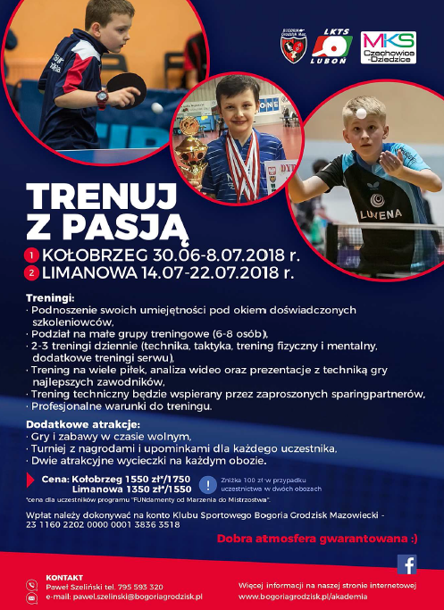 Read more about the article Letnie Obozy Sportowe Akademii Tenisa Stołowego