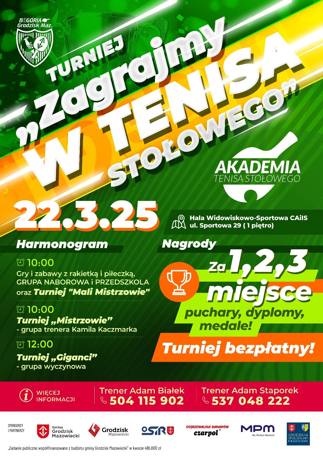 You are currently viewing 22 marca Turniej Akademii Tenisa Stołowego