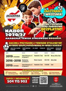 Read more about the article Dołącz do Akademii Tenisa Stołowego Bogorii